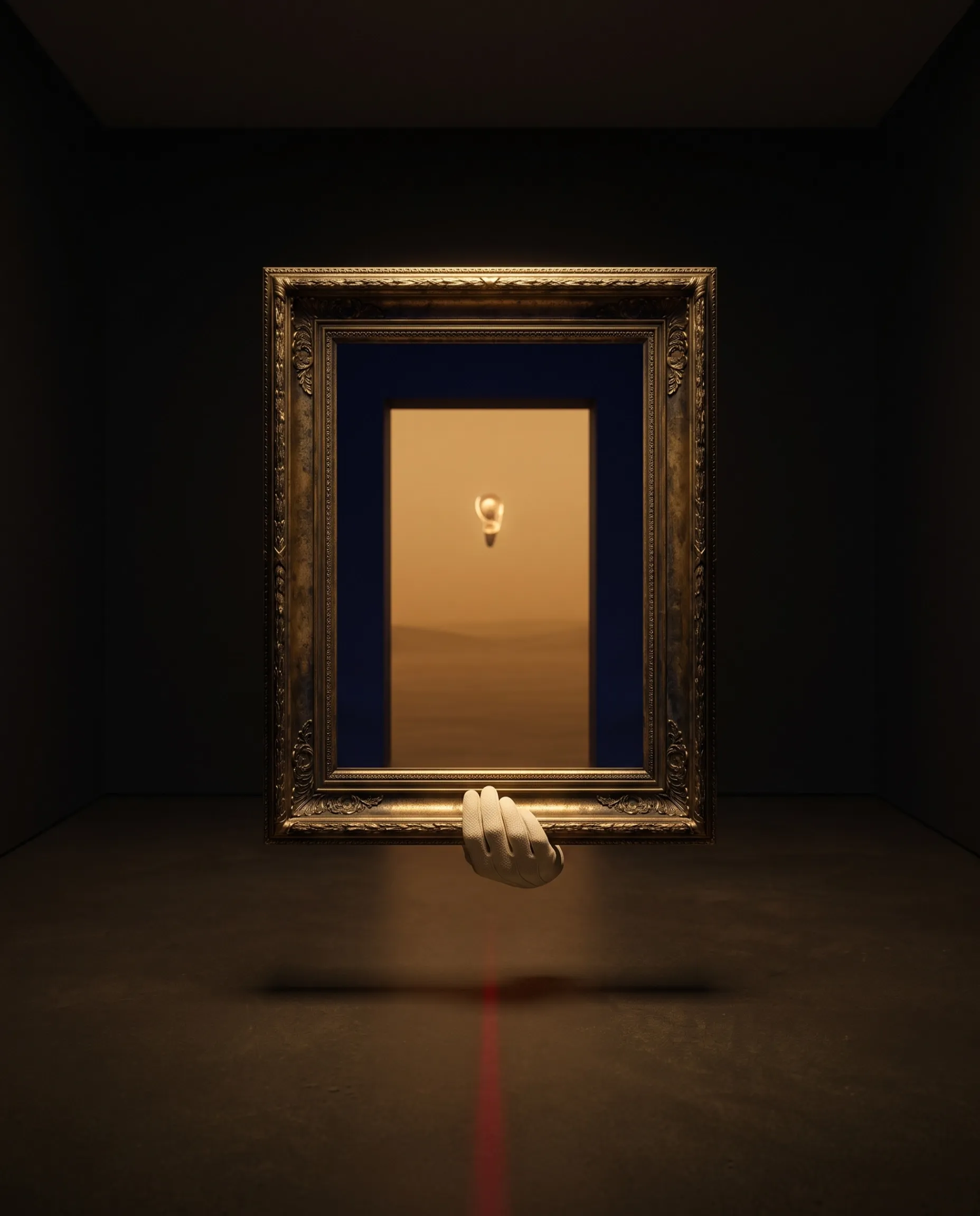 Original Artcoin gallery artwork representing desire around a mysterious museum object